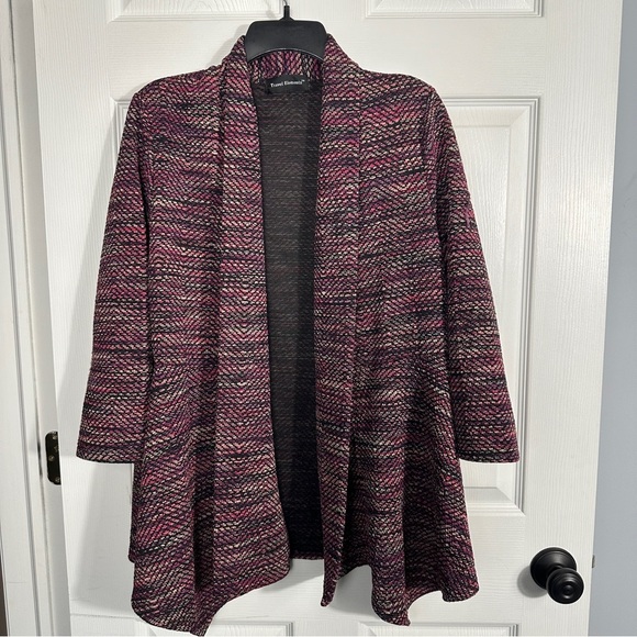 Travel Elements sz L lightweight open front sweater, multi, fall, travel - Picture 1 of 8